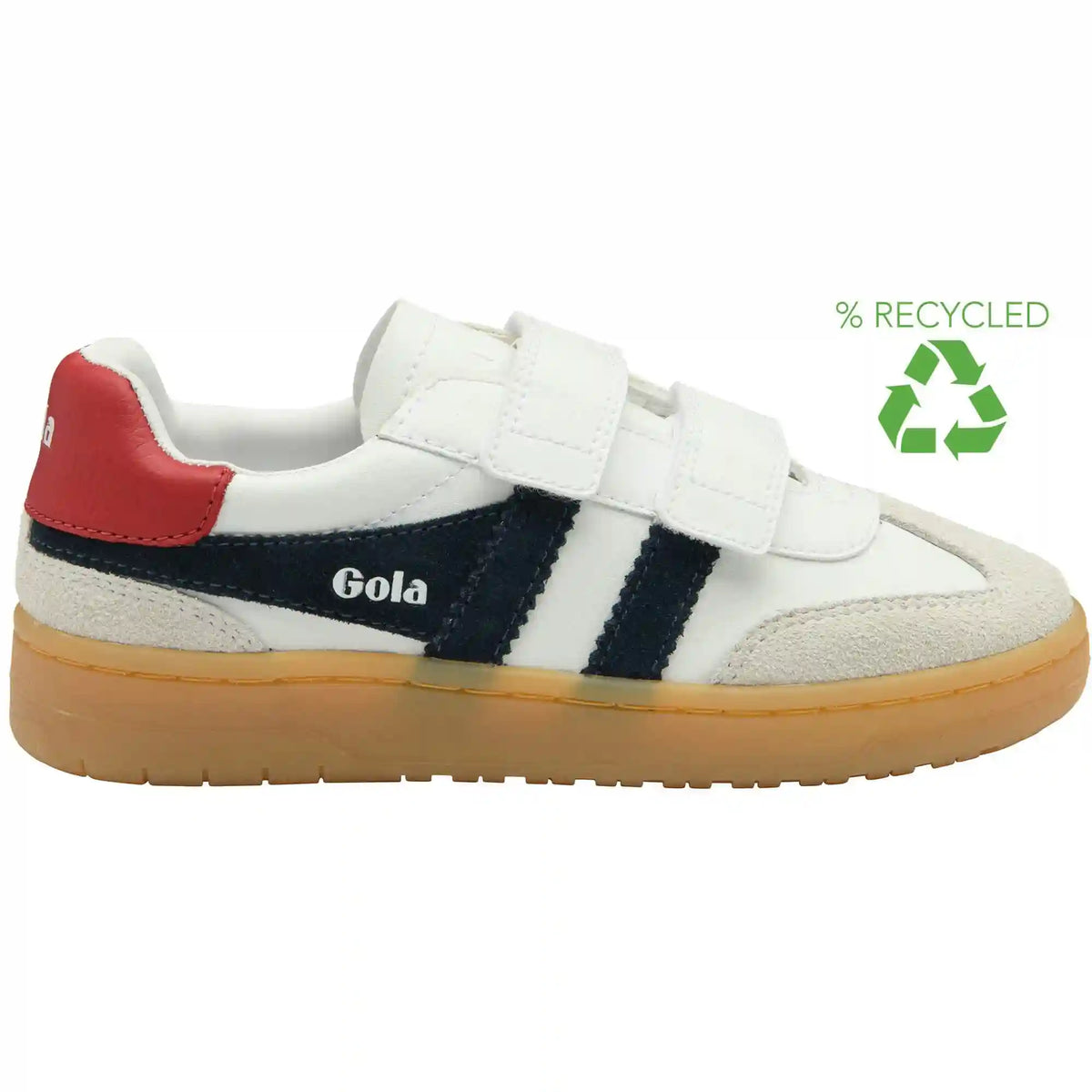 Gola Classics Kids' Viper Pure Strap Sneakers - White/Navy/Red/Gum