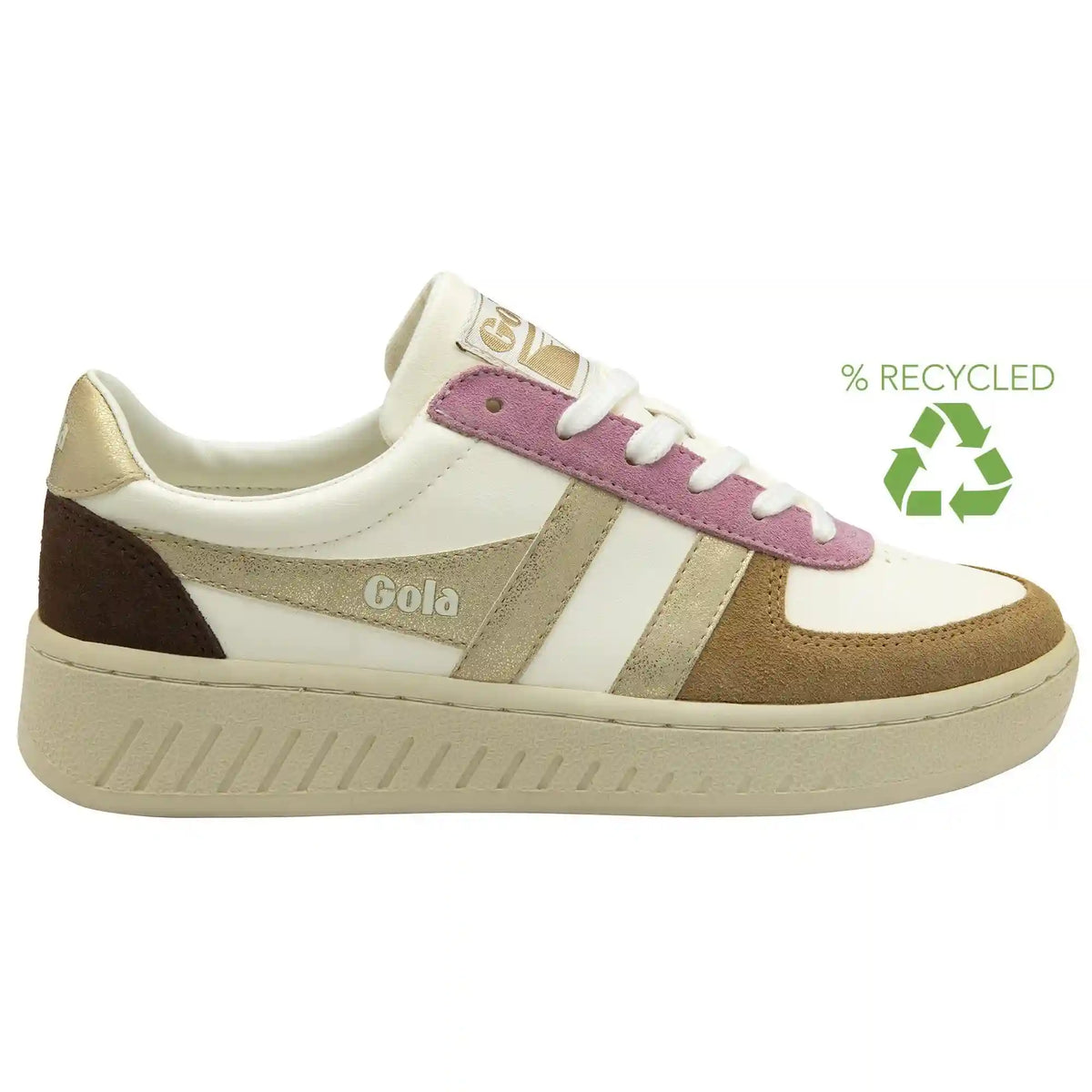 Gola Classics Women's Grandslam Quadrant Sneakers - Off White/Light Caramel/Gold/Dark Brown