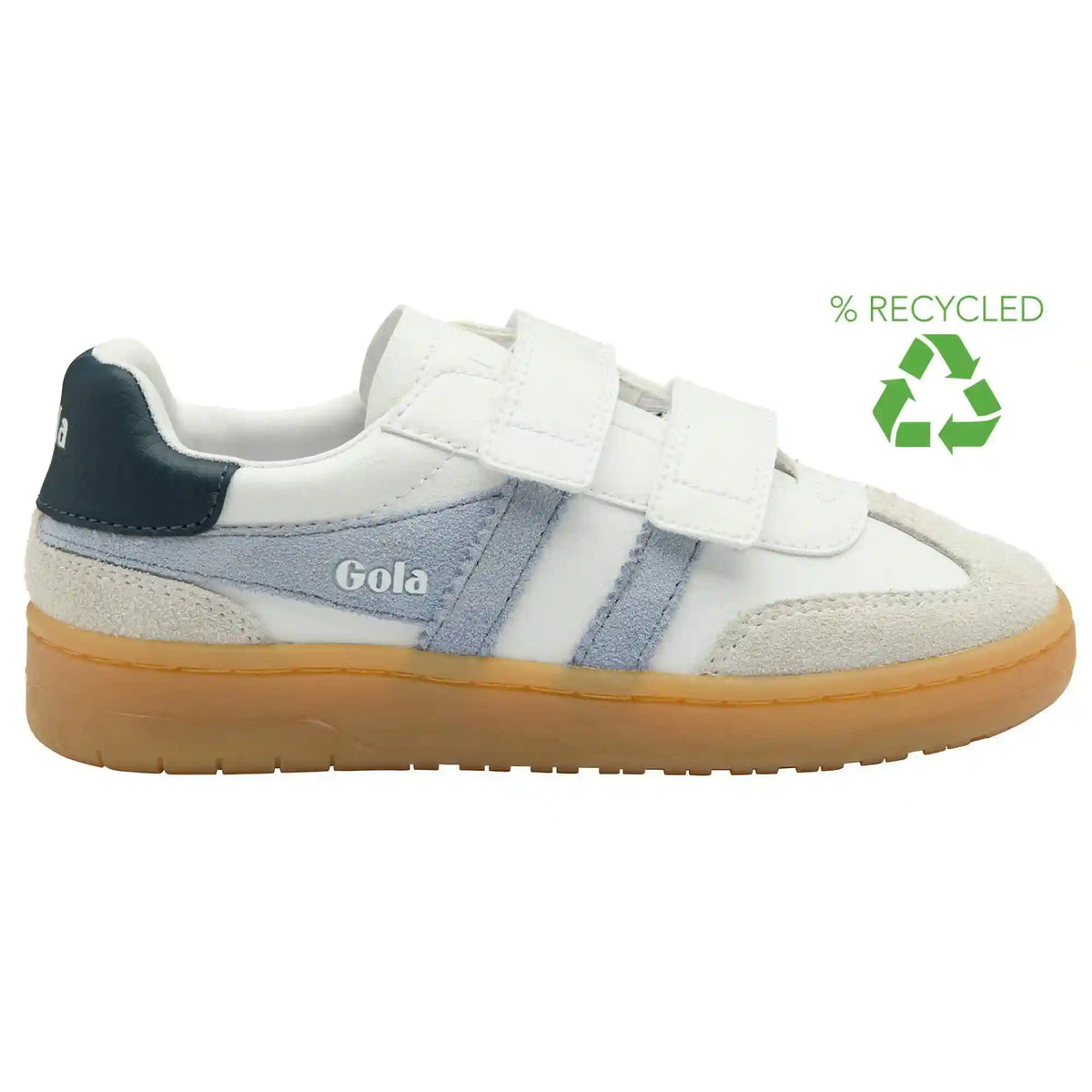 Gola Classics Kids' Viper Pure Strap Sneakers - White/Air/Navy/Gum