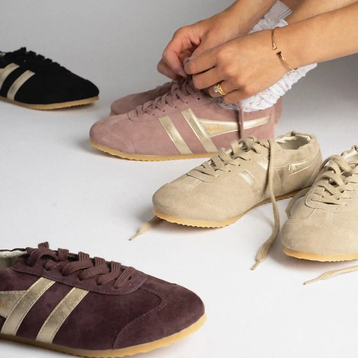 Gola Classics Women's Aurora Sneakers - Cocoa/Gold