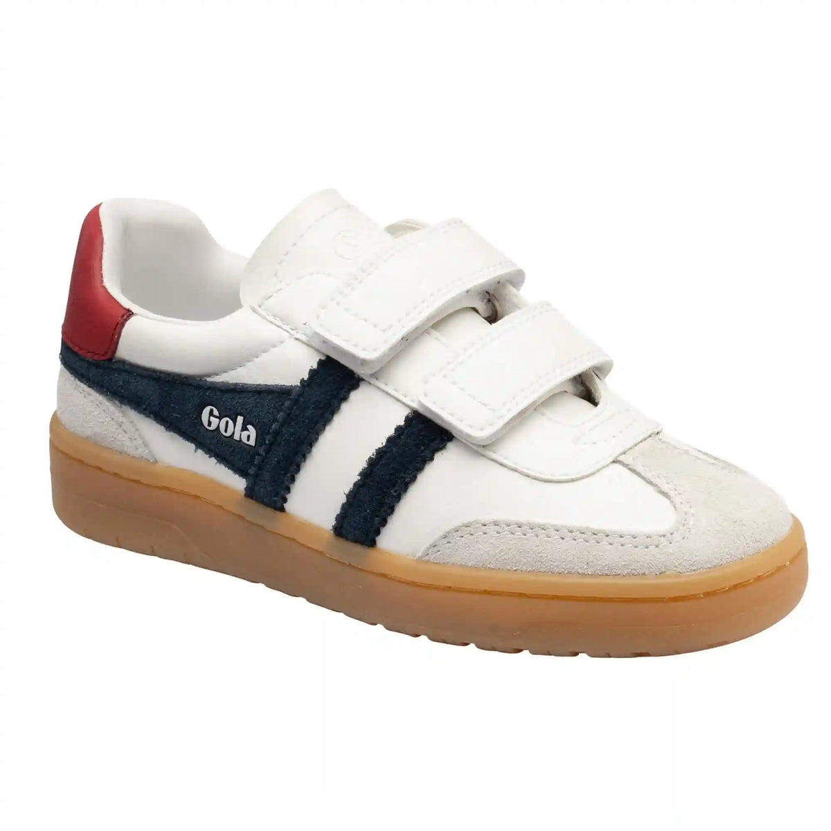 Gola Classics Kids' Viper Pure Strap Sneakers - White/Navy/Red/Gum