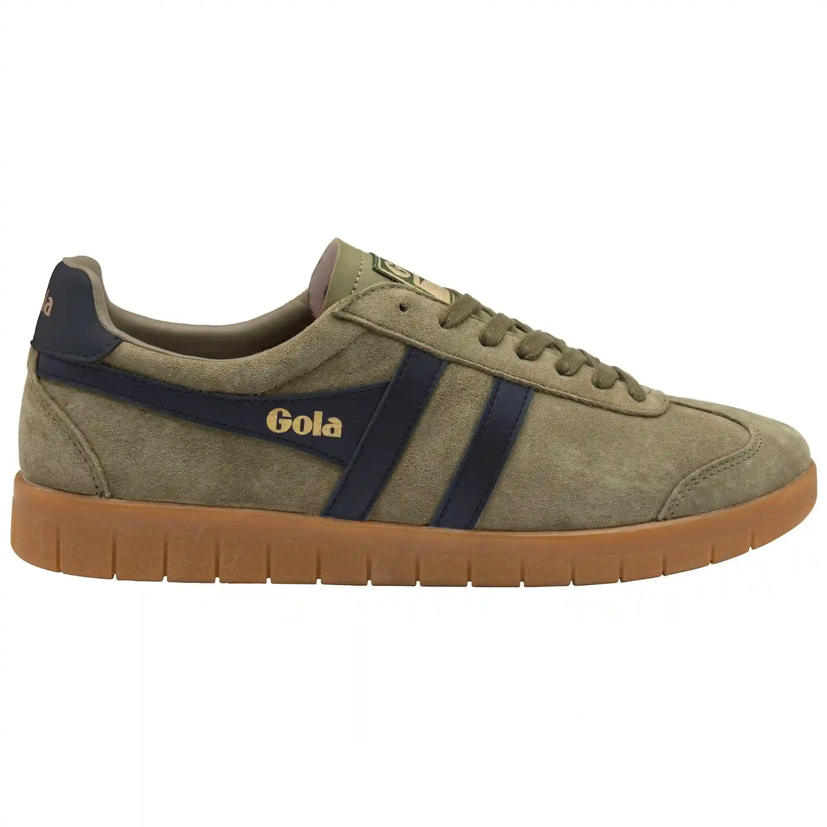 Gola Classics Men's Hurricane Suede Sneakers - Khaki/Navy/Khaki/Gum