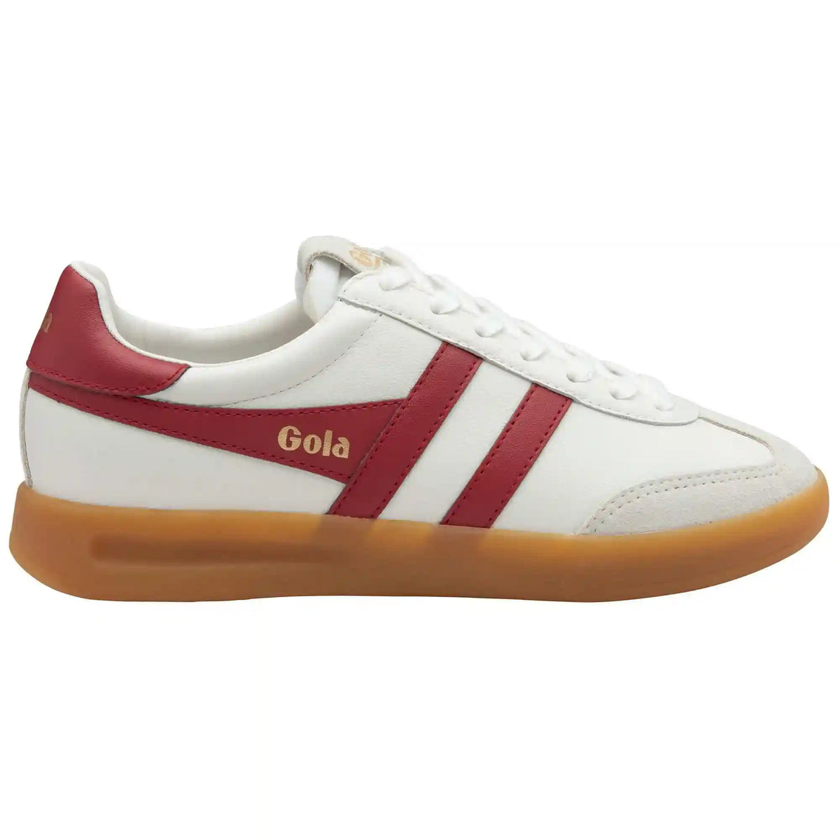 Gola Classics Women's Cyclone Leather Sneakers - White/Deep Red/Gum